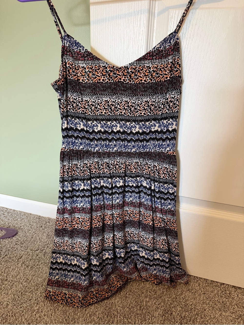 La Hearts Multicolor Striped Spaghetti Strap Mini Dress